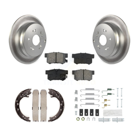 Rear Disc Coated Rotors Semi-Metallic Pads Parking Brake Shoes Hardware Kit For Acura RDX KGS-103301