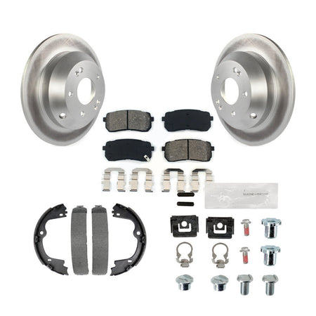Rear Disc Coated Rotors Semi-Metallic Pads Parking Shoes And Hardware Kit For Kia Sedona KGS-103302