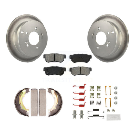 Rear Disc Coated Rotors Semi-Metallic Pads Parking Shoes Hardware Kit For Hyundai Tucson KGS-103363