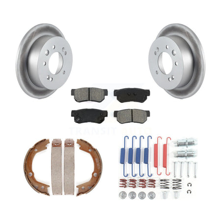 Rear Disc Coated Rotors Semi-Metallic Pads Parking Shoes Hardware Kit For Hyundai Elantra KGS-103367