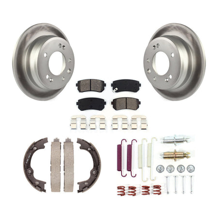 Rear Disc Coated Rotors Semi-Metallic Pads Parking Shoes Hardware Kit For Hyundai Elantra KGS-103370