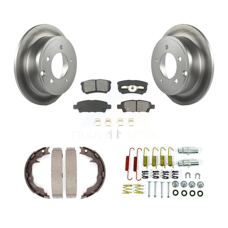 Rear Disc Coated Rotors Semi-Metallic Pads Parking Shoes & Hardware Kit For Jeep Patriot KGS-103388