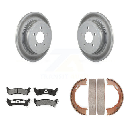 Rear Disc Coated Rotors Semi-Metallic Pads Parking Shoes Kit For Ford Explorer Sport Trac KGS-103570