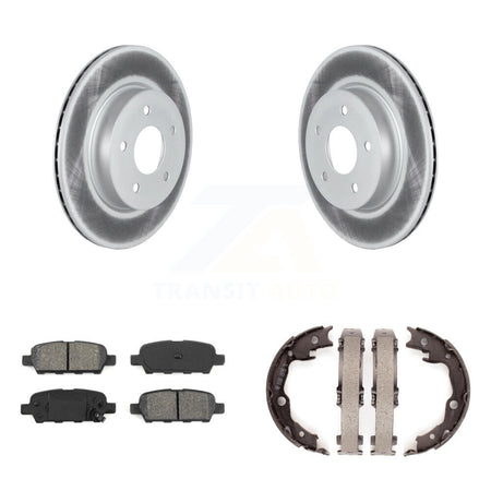 Rear Disc Coated Rotors Semi-Metallic Pads And Parking Brake Shoes Kit For Nissan LEAF KGS-103571