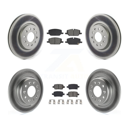 Front Rear Coated Disc Brake Rotors Semi-Metallic Pad Kit For 2020 Chevrolet Equinox 2.0L KGS-103574