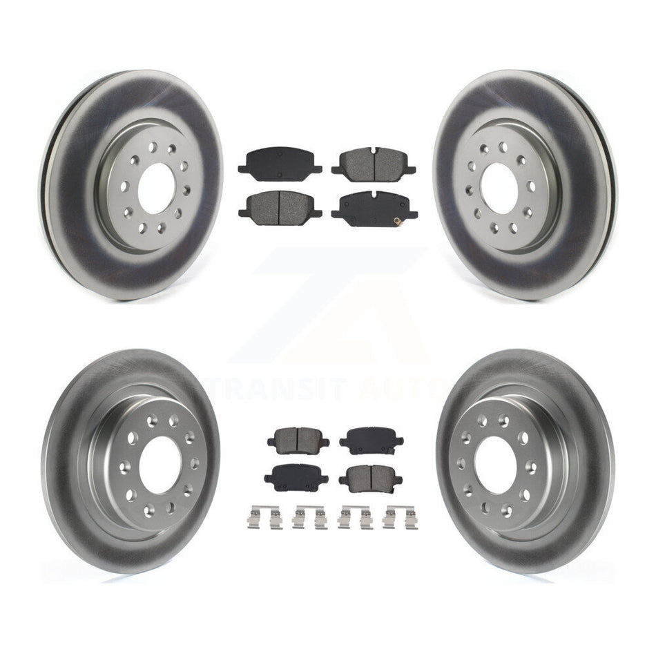 Front Rear Coated Disc Brake Rotors Semi-Metallic Pad Kit For 2020 Chevrolet Equinox 2.0L KGS-103574
