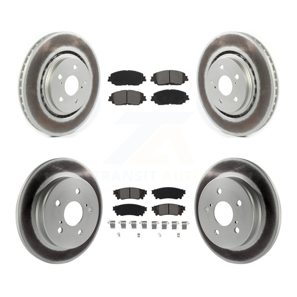 Front Rear Coat Brake Rotors Semi-Metallic Pad Kit For 2020 Toyota Camry With TRD Package KGS-103581