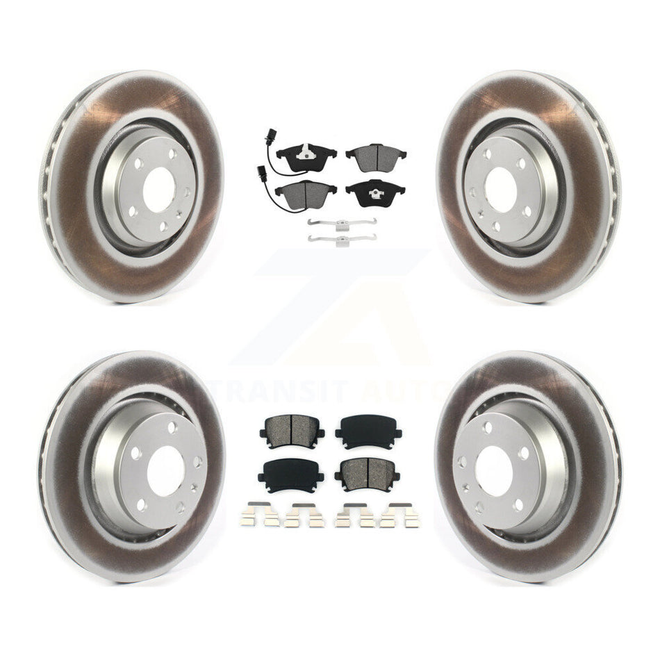 Front Rear Coated Disc Brake Rotor & Semi-Metallic Pad Kit For 2010-2015 Audi TTS Quattro KGS-103582