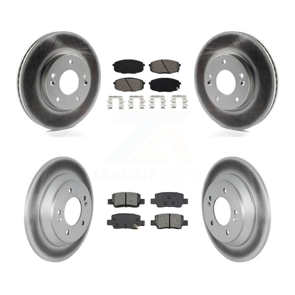 Front Rear Coated Disc Brake Rotors And Semi-Metallic Pads Kit For Kia Seltos KGS-103583