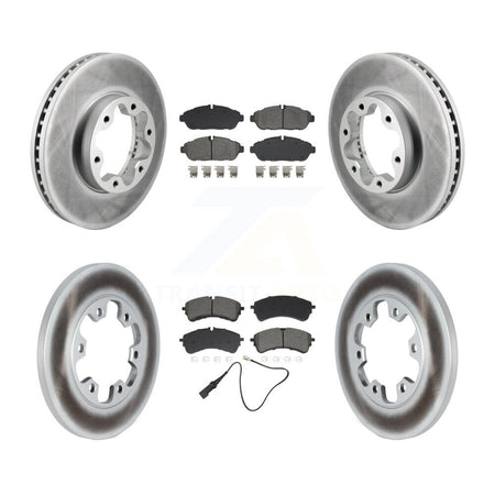 Front Rear Coated Brake Rotors Semi-Metallic Pad Kit For Ford Transit-250 Transit-150 AWD KGS-103584