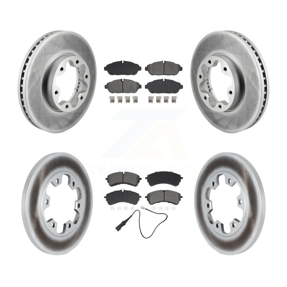 Front Rear Coated Brake Rotors Semi-Metallic Pad Kit For Ford Transit-250 Transit-150 AWD KGS-103584