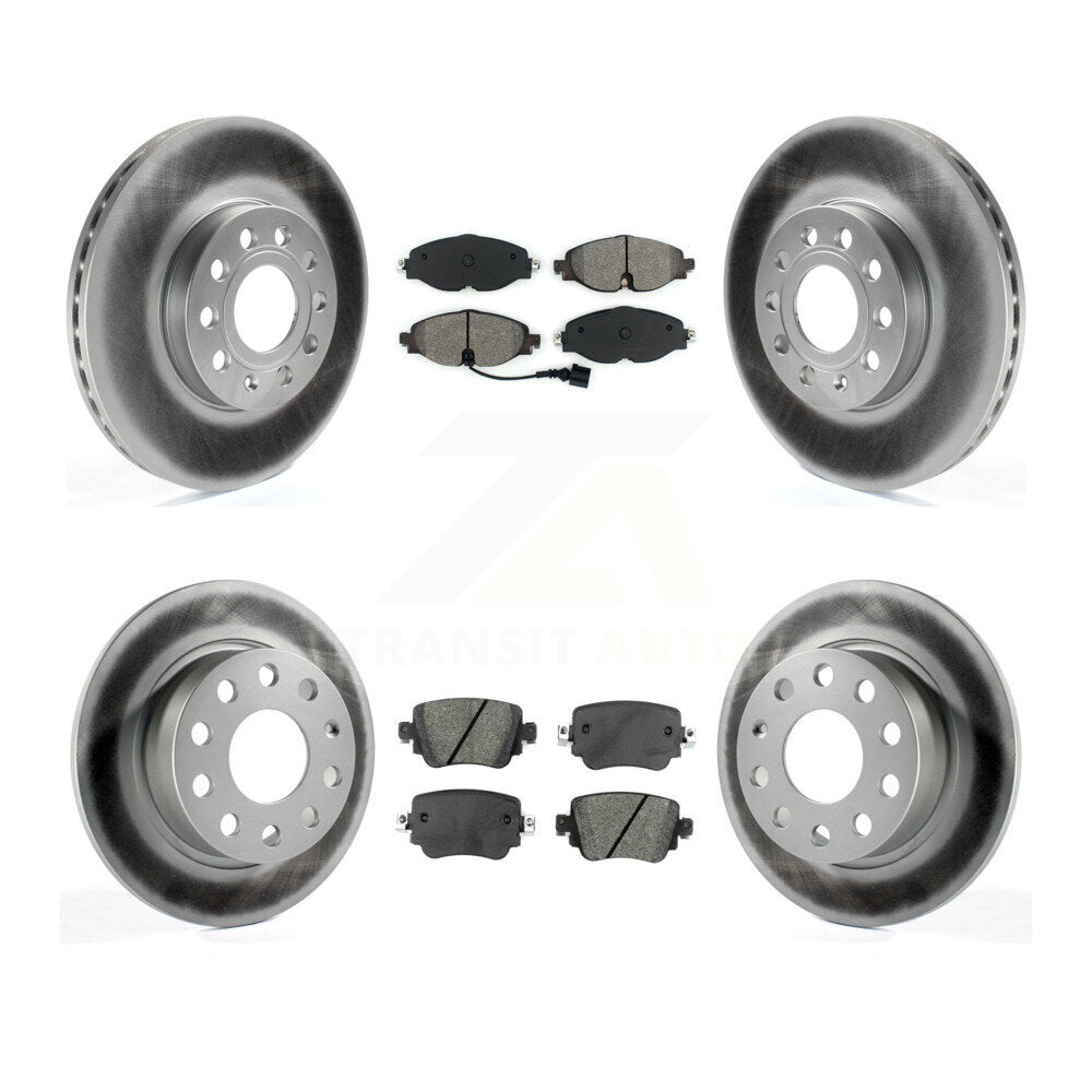Front Rear Coated Disc Brake Rotor & Semi-Metallic Pad Kit For Volkswagen Golf SportWagen KGS-103588