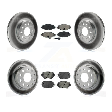 Front Rear Coated Disc Brake Rotor & Semi-Metallic Pad Kit For Volkswagen Golf SportWagen KGS-103588