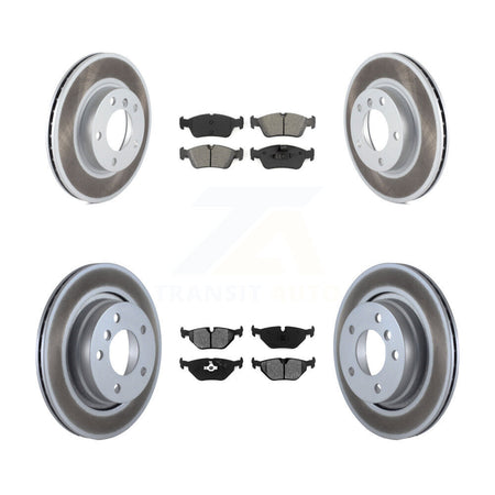 Front Rear Coated Disc Brake Rotors And Semi-Metallic Pads Kit For BMW 328i KGS-103589