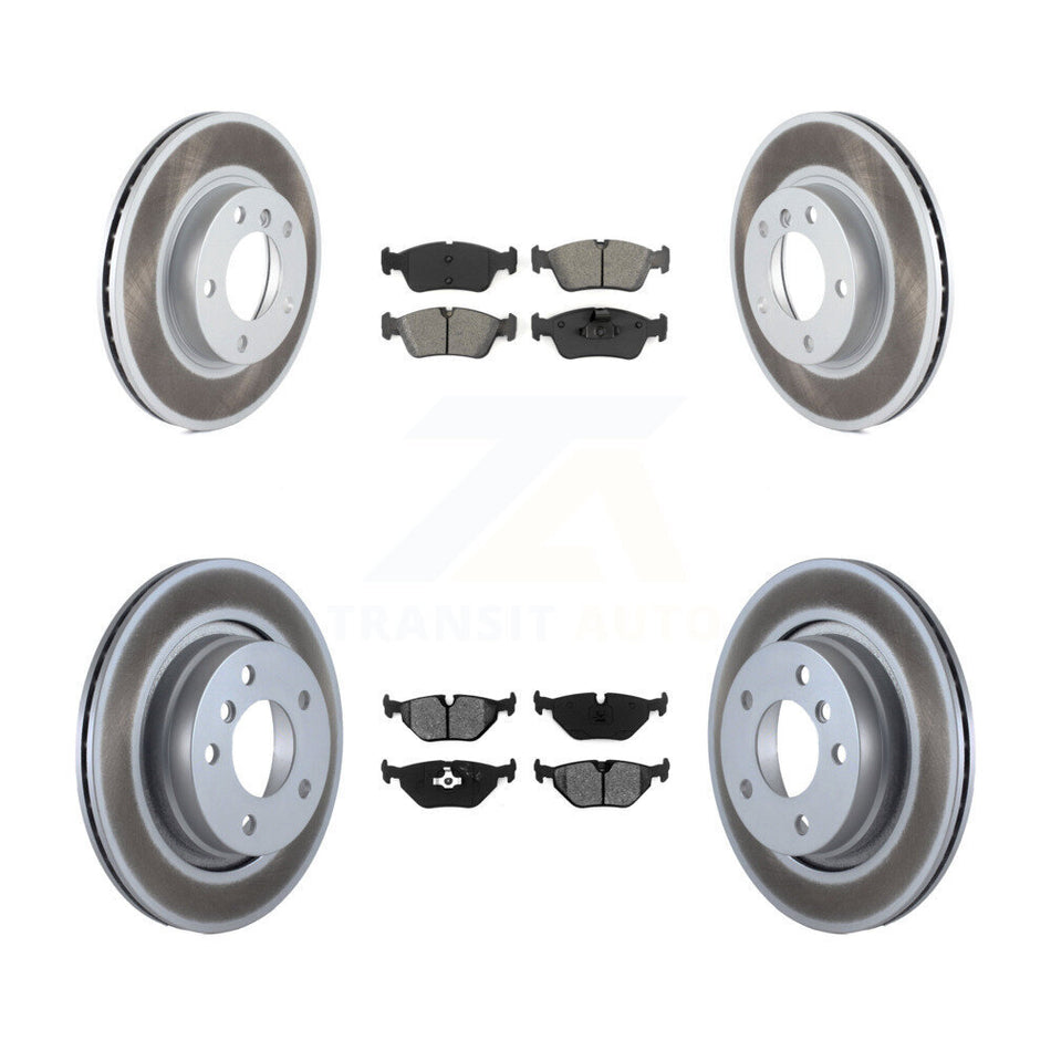 Front Rear Coated Disc Brake Rotors And Semi-Metallic Pads Kit For BMW 328i KGS-103589