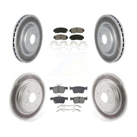 Front Rear Coated Disc Brake Rotors And Semi-Metallic Pads Kit For 2022-2024 Acura RDX KGS-103594