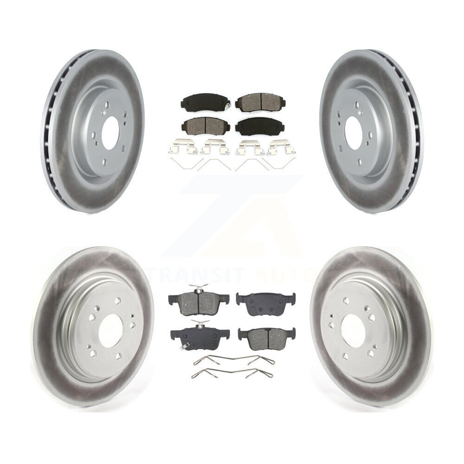 Front Rear Coated Disc Brake Rotors And Semi-Metallic Pads Kit For 2022-2024 Acura RDX KGS-103594