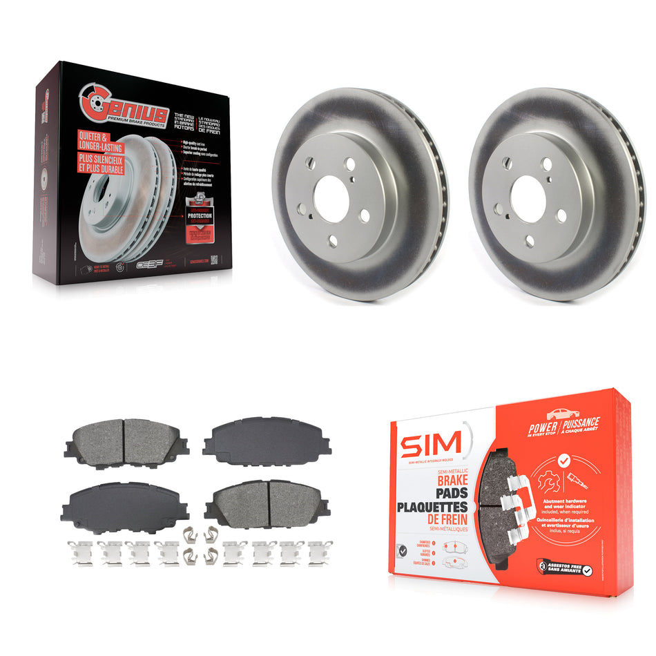 Front Coated Disc Brake Rotors And Semi-Metallic Pads Kit For Toyota Corolla KGS-103599
