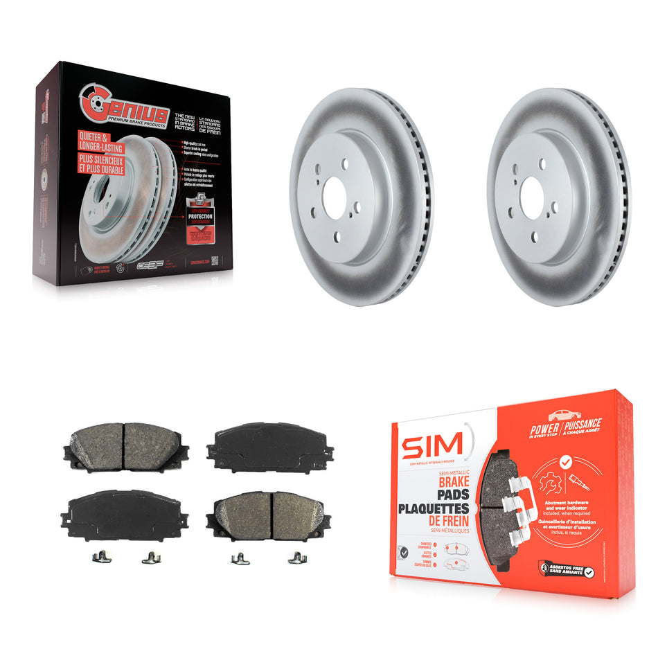 Front Coated Disc Brake Rotors And Semi-Metallic Pads Kit For Toyota Corolla Prius Prime KGS-103600