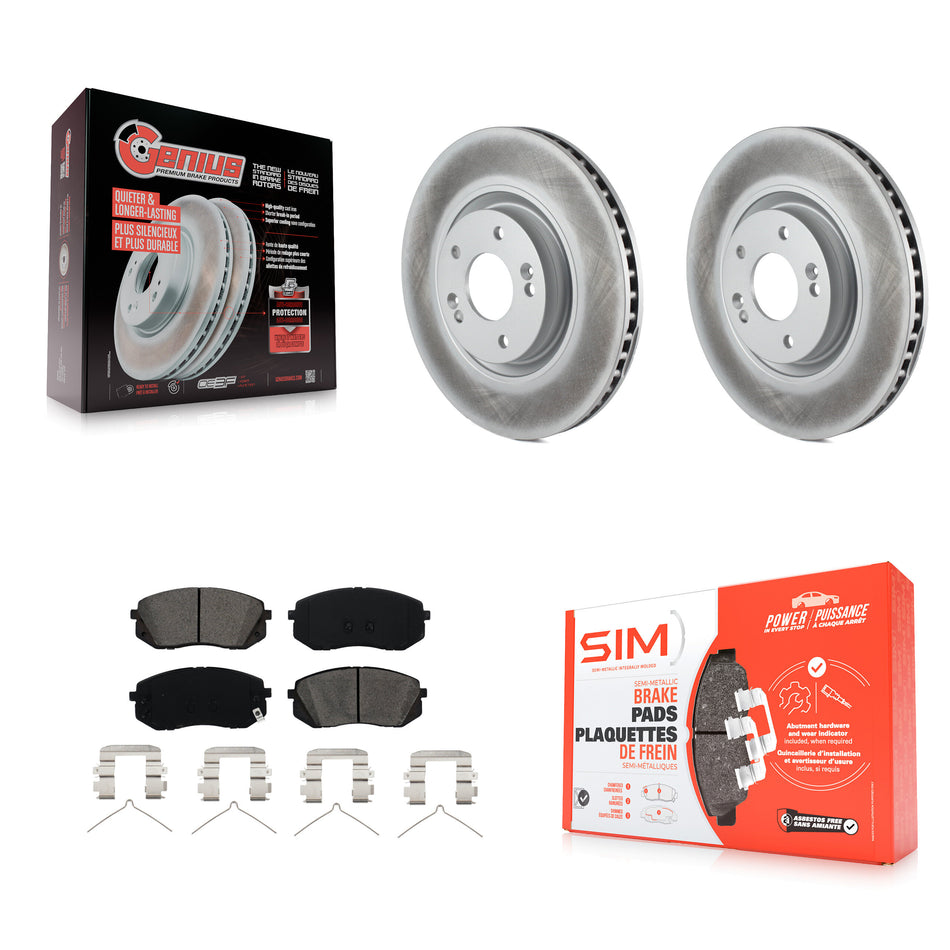 Front Coated Disc Brake Rotors And Semi-Metallic Pads Kit For Kia Optima KGS-103604