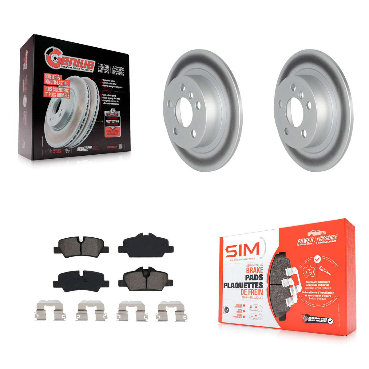 Rear Coated Brake Rotors Semi-Metallic Pad Kit For Mini Cooper BATTERY EV (EV BEV) engine KGS-103611