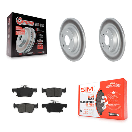 Rear Coated Disc Brake Rotors And Semi-Metallic Pads Kit For 2024 Acura Integra 1.5L KGS-103614