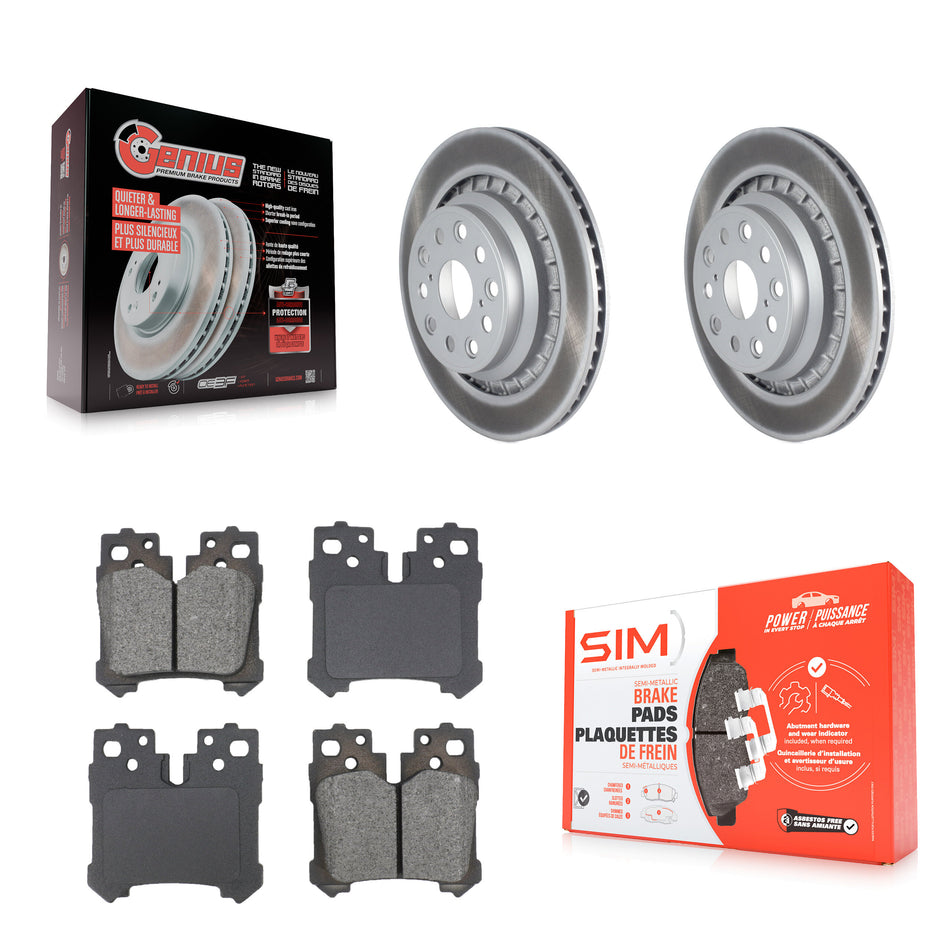Rear Coated Disc Brake Rotors And Semi-Metallic Pads Kit For Lexus LS460 LS600h KGS-103625