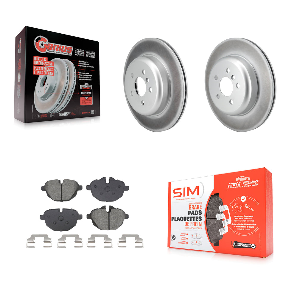 Rear Coated Disc Brake Rotors And Semi-Metallic Pads Kit For 2022 BMW X3 2.0L KGS-103626