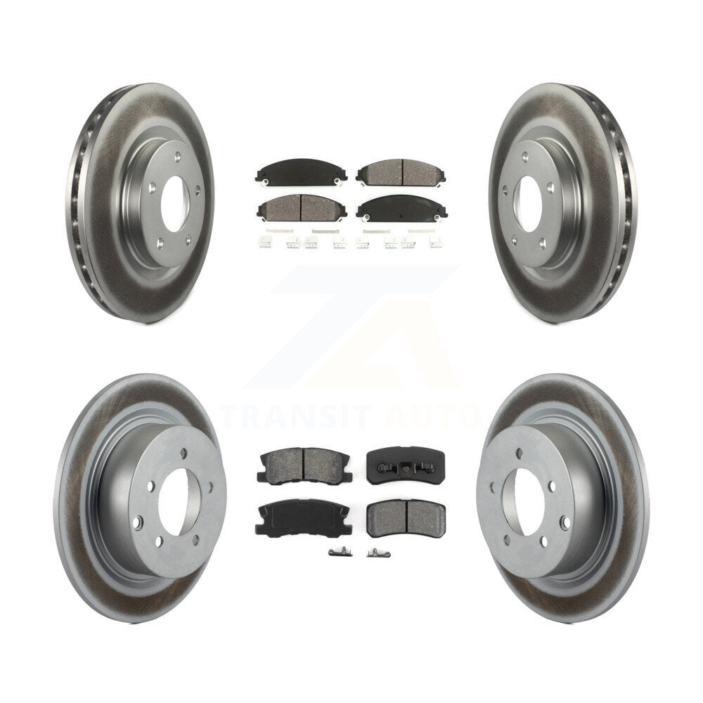 Front Rear Coat Disc Brake Rotors Semi-Metallic Pad Kit For 2008-2009 Dodge Caliber SRT-4 KGS-103630