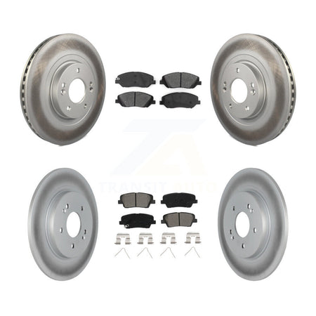 Front Rear Coated Disc Brake Rotors And Semi-Metallic Pads Kit For Hyundai Santa Fe KGS-103631