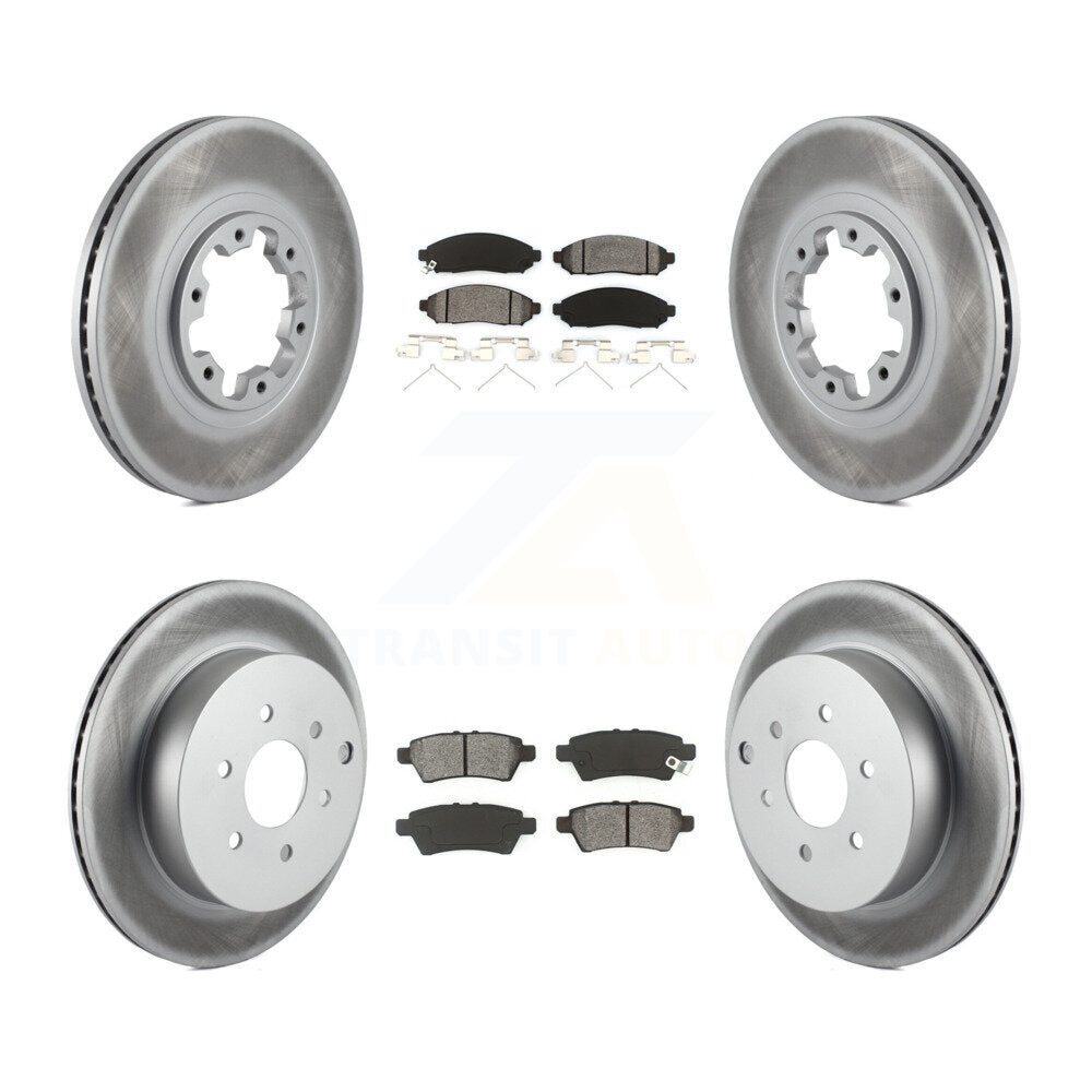 Front Rear Coated Brake Rotor Semi-Metallic Pad Kit For 2004 Nissan Pathfinder From 08 04 KGS-103633