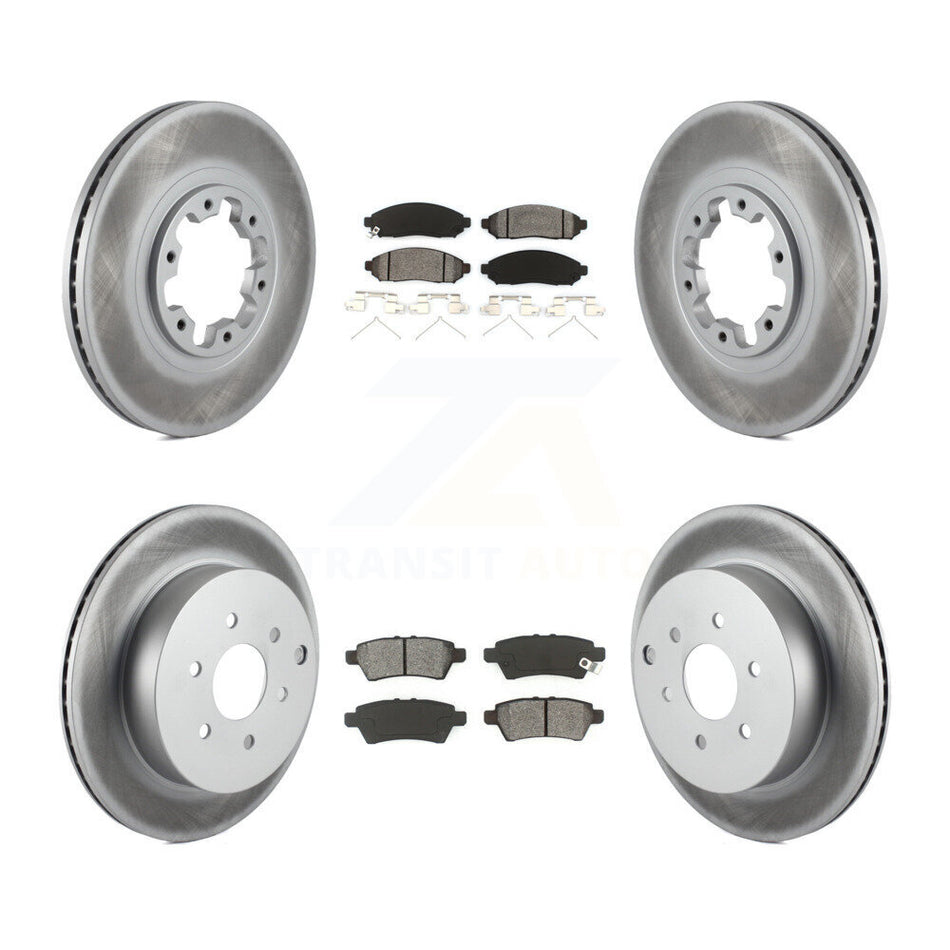 Front Rear Coated Brake Rotor Semi-Metallic Pad Kit For 2004 Nissan Pathfinder From 08 04 KGS-103633