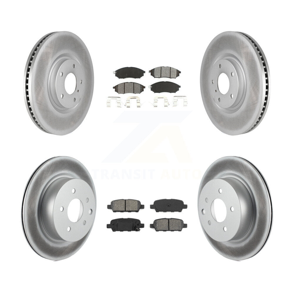 Front Rear Coat Brake Rotors Semi-Metallic Pad Kit For INFINITI G37 Without Brembo Brakes KGS-103634