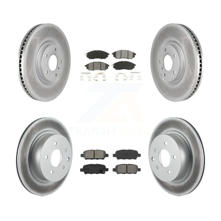 Front Rear Coat Brake Rotors Semi-Metallic Pad Kit For INFINITI G37 Without Brembo Brakes KGS-103634