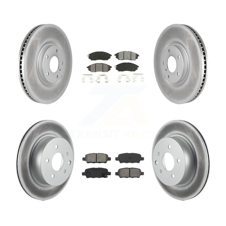 Front Rear Coat Brake Rotors Semi-Metallic Pad Kit For INFINITI G37 Without Brembo Brakes KGS-103634