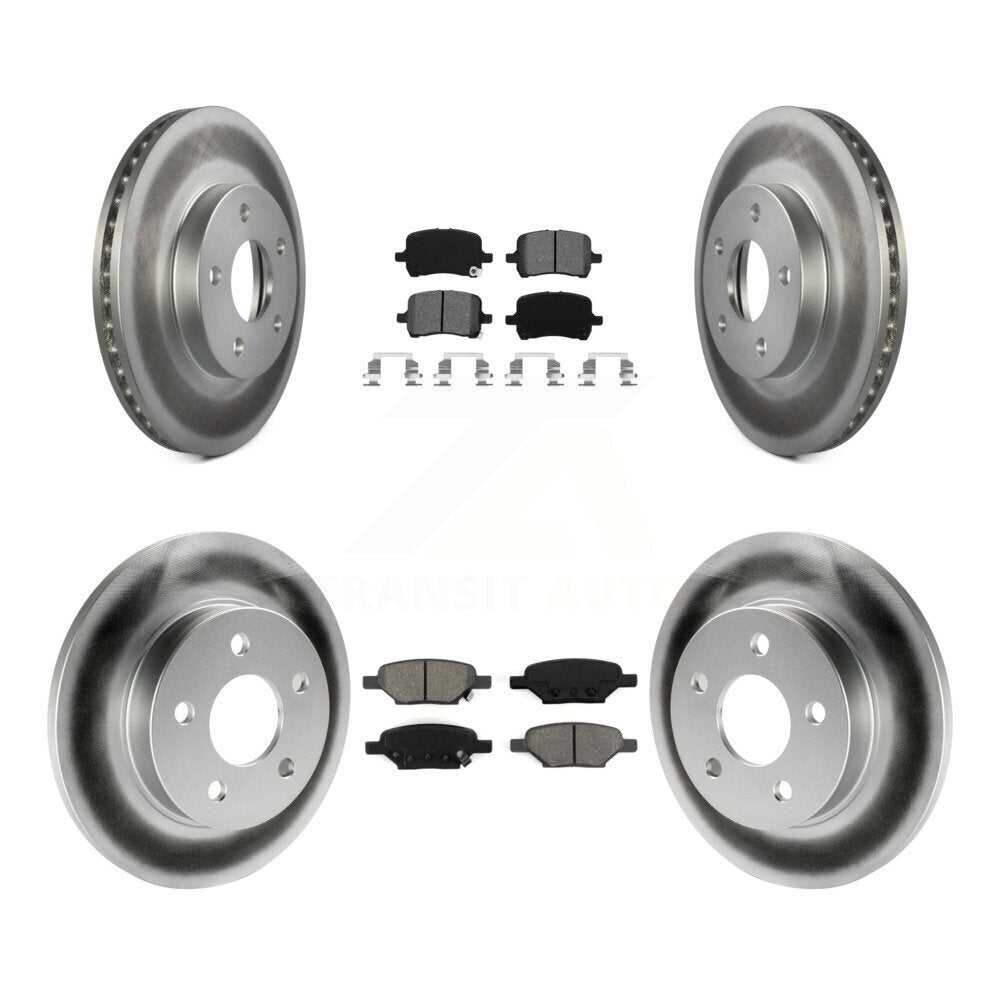 Front Rear Coated Brake Rotor Semi-Metallic Pad Kit For 07-08 Pontiac G5 Disc rear brakes KGS-103637
