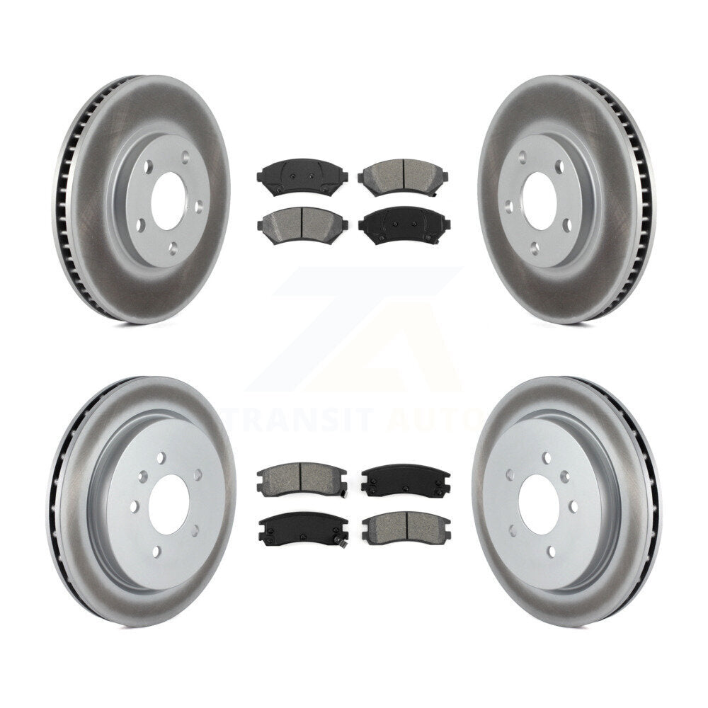 Front Rear Coat Brake Rotors Semi-Metallic Pad Kit For Cadillac Seville With Vented Rotor KGS-103639