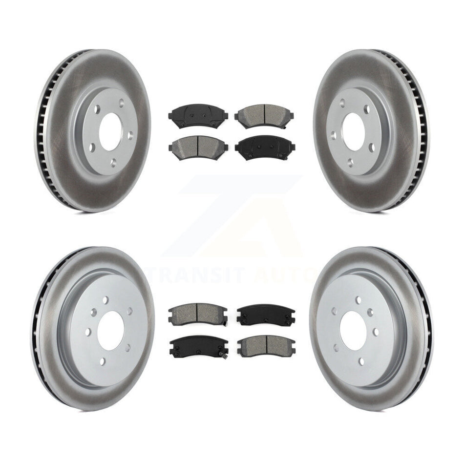 Front Rear Coat Brake Rotors Semi-Metallic Pad Kit For Cadillac Seville With Vented Rotor KGS-103639