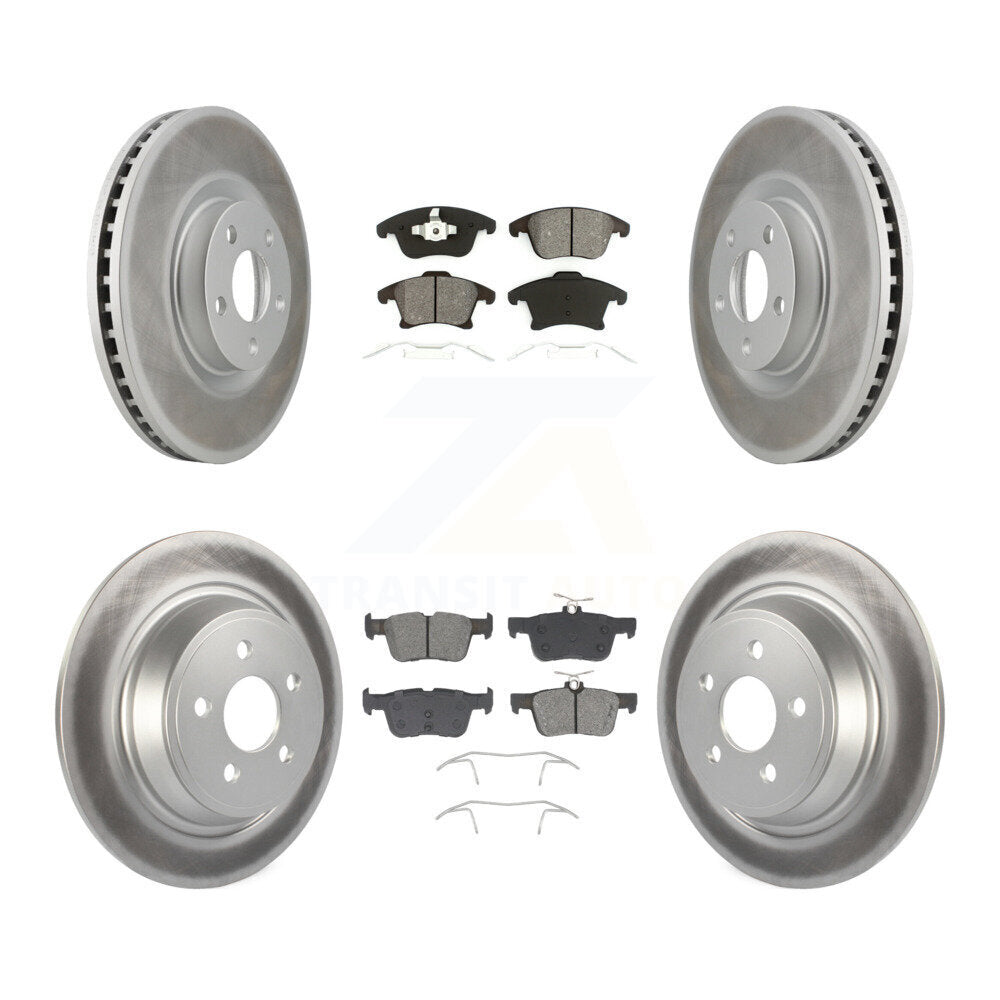 Front Rear Coat Brake Rotors Semi-Metallic Pad Kit For 19-20 Ford Police Responder Hybrid KGS-103640