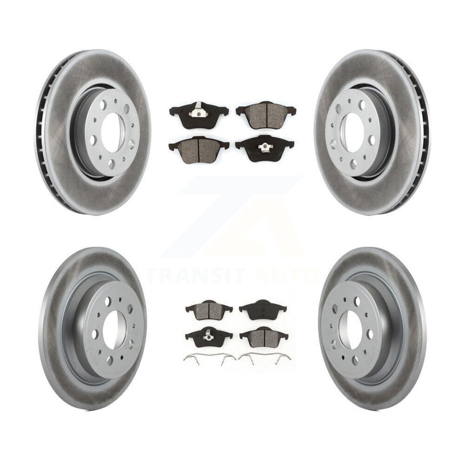 Front Rear Coated Disc Brake Rotor And Semi-Metallic Pad Kit For 2008-2009 Volvo S60 2.5T KGS-103647