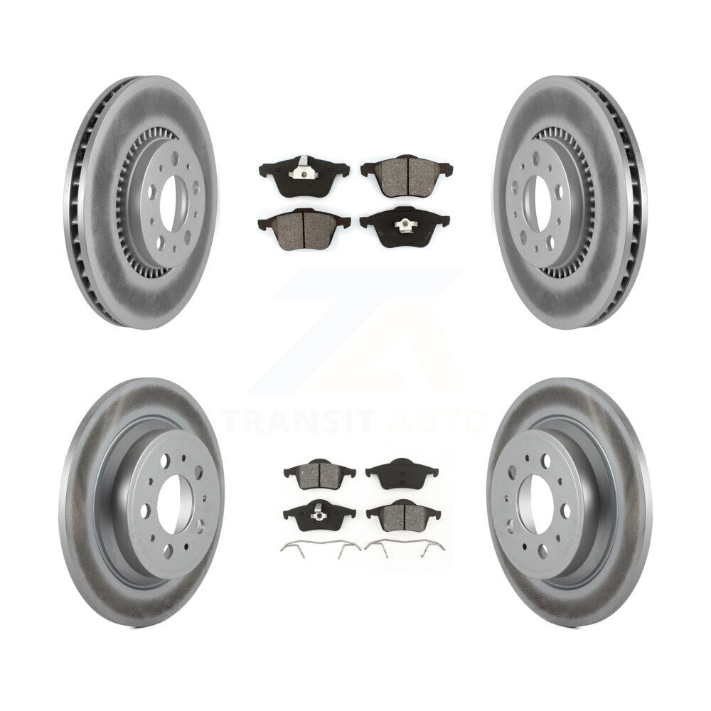Front Rear Coated Disc Brake Rotor And Semi-Metallic Pad Kit For 2008-2009 Volvo S60 2.5T KGS-103648