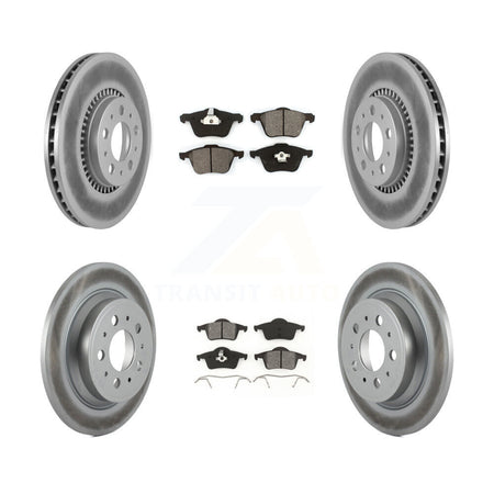 Front Rear Coated Disc Brake Rotor And Semi-Metallic Pad Kit For 2008-2009 Volvo S60 2.5T KGS-103648