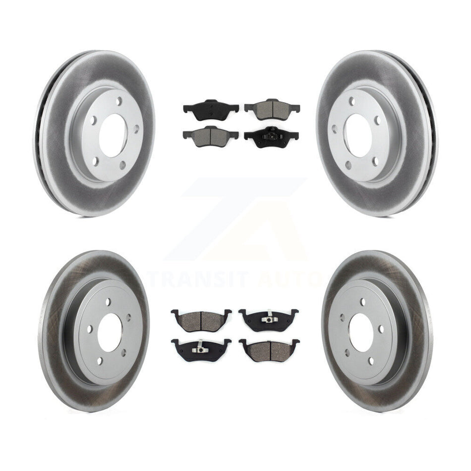 Front Rear Coated Disc Brake Rotors And Semi-Metallic Pads Kit For Mercury Mariner KGS-103651