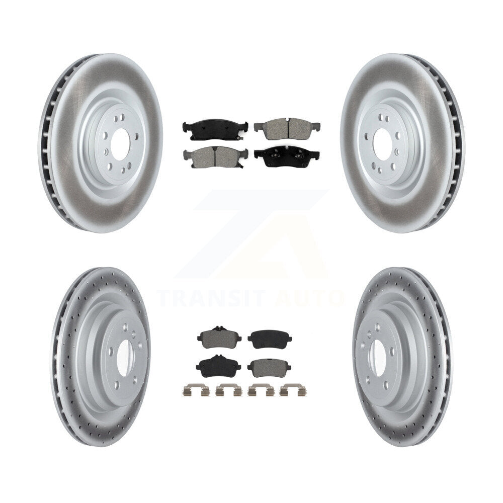 Front Rear Coated Disc Brake Rotors And Semi-Metallic Pads Kit For Mercedes-Benz GLE400 KGS-103653