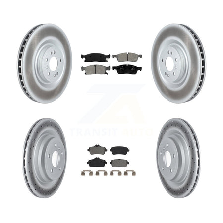 Front Rear Coated Disc Brake Rotors And Semi-Metallic Pads Kit For Mercedes-Benz GLE400 KGS-103653