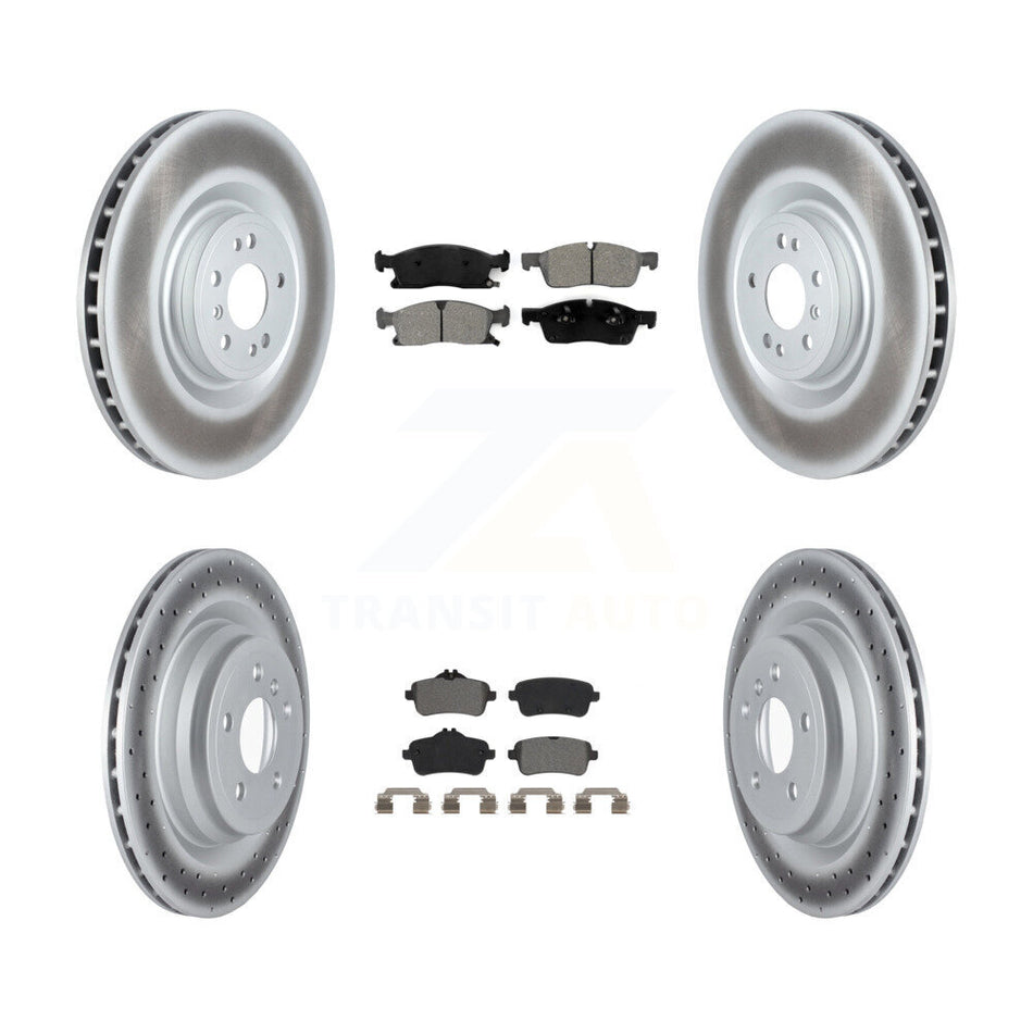 Front Rear Coated Disc Brake Rotors And Semi-Metallic Pads Kit For Mercedes-Benz GLE400 KGS-103653