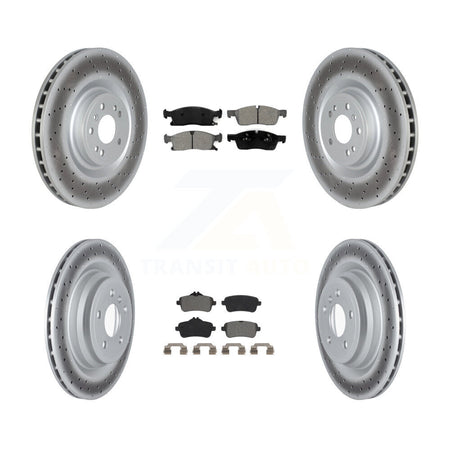 Front Rear Coated Disc Brake Rotors And Semi-Metallic Pads Kit For Mercedes-Benz GLE400 KGS-103654