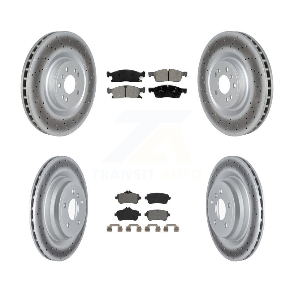 Front Rear Coated Disc Brake Rotors And Semi-Metallic Pads Kit For Mercedes-Benz GLE400 KGS-103654