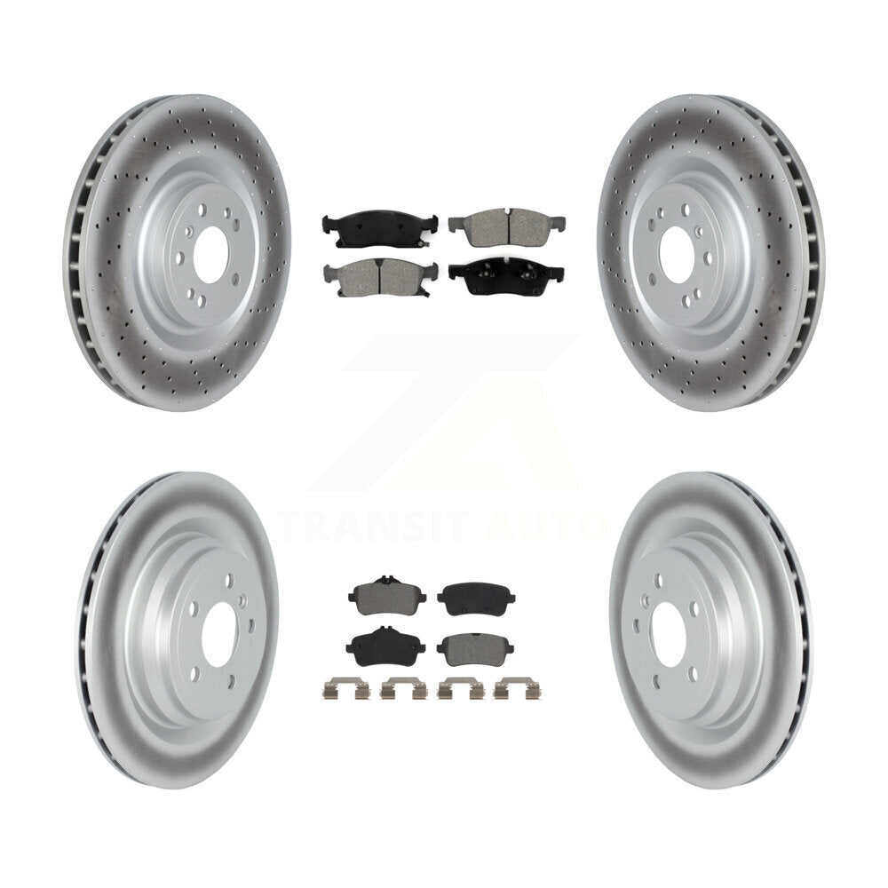 Front Rear Coated Disc Brake Rotors And Semi-Metallic Pads Kit For Mercedes-Benz GLE400 KGS-103656