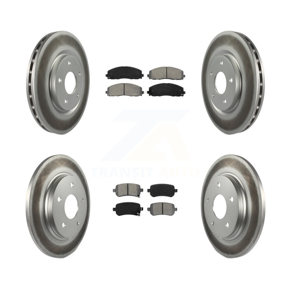 Front Rear Coated Disc Brake Rotors And Semi-Metallic Pads Kit For Volkswagen Routan KGS-103657